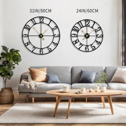 LEIKE Extra Large Wall Clocks, Silent Little Ticking, Battery Operated Vintage - Image 3