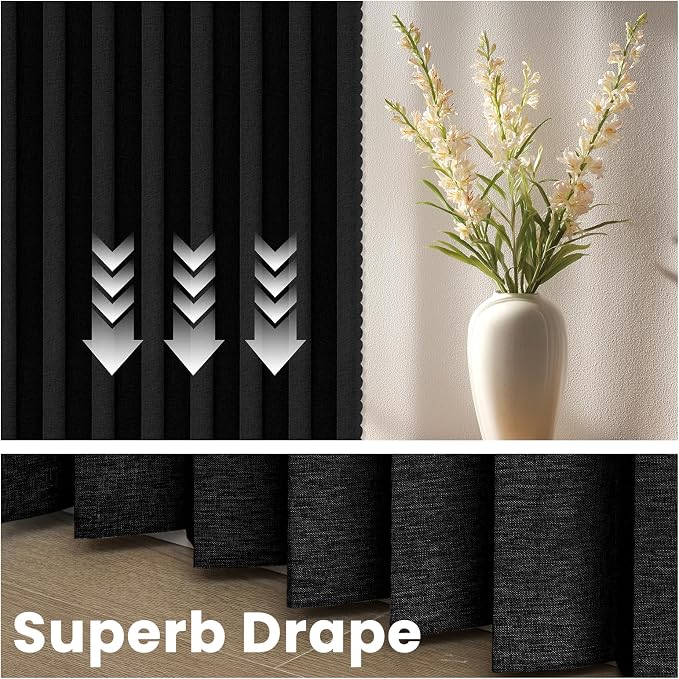 AJAZZ Blackout Accordion Door Curtain 98"x84" Black - Image 8