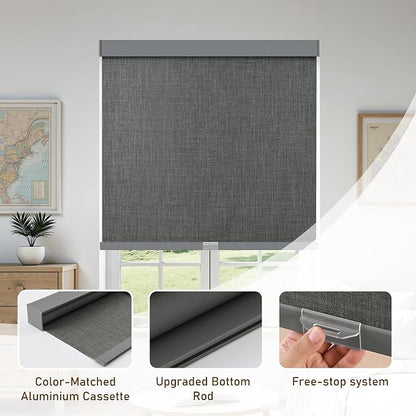 AOSKY Linen Roller Blinds Shades - Image 3