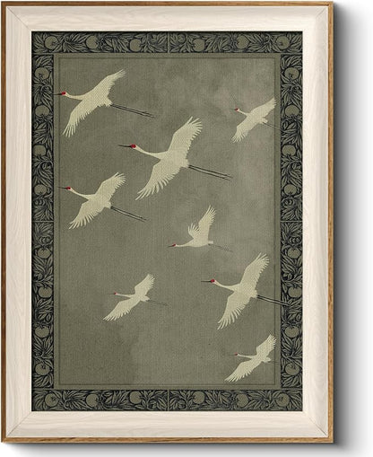 VIYYIEA Framed Wall Art for Living Room, Cranes Canvas Prints, Vintage Home by VIYYIEAART
