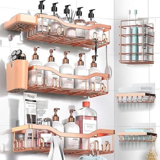 NESOMI Shower Caddy Adhesive Shower Organizer 8-Pack, Rustproof Stainless Steel by OrganizeYourHomeEssentials
