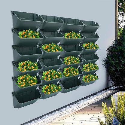 Vertical Wall Planter with 24 Pots, Hanging Garden Plant Flowerpot Holder - Image 7