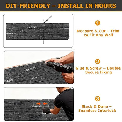 ROOMTEC 1-Pack Faux Stone Wall Covering Panels - Image 5