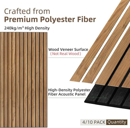 TO-TH Wood-Look Sound Panels, 4 Pack 47.2” x 23.6” Soundproof Wall Panels - Image 2