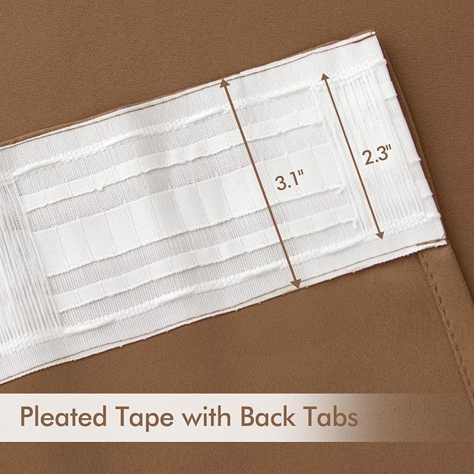 MIULEE Back Tab Blackout Curtains 120 Inch Long 2 Panels Set - Image 4