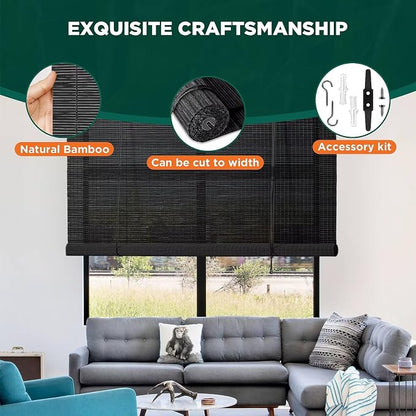 Bamboo Blinds for Interior Windows, Custom Roller Shades for Indoor Window and - Image 3