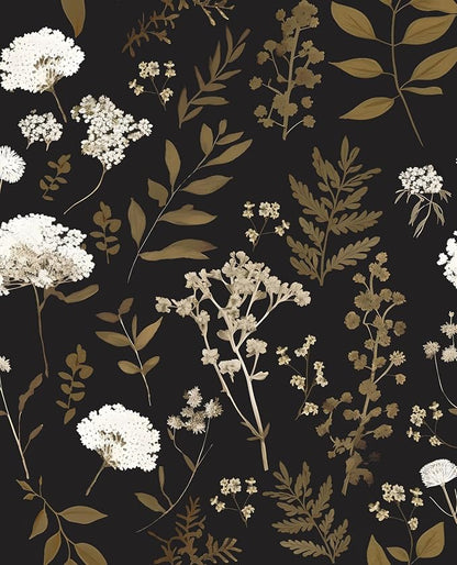 Laatse Dark Floral Wallpaper Peel and Stick Boho Wallpaper 17.5in x 118in by Laatse