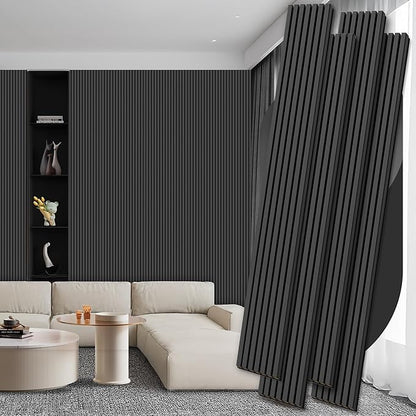 4 Pack Wood Panels for Wall, 106.3" × 11" Wood Slat Acoustic Panels for Wall by Ritollo