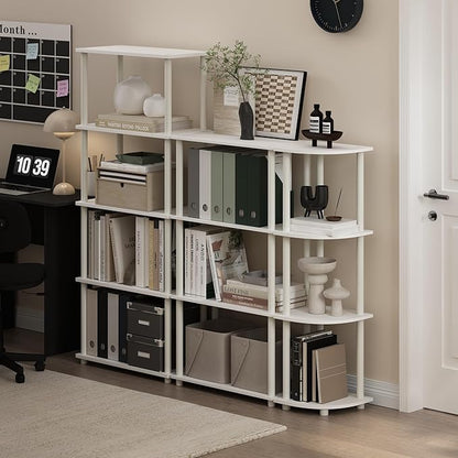 Furinno Turn-N-Tube Storage Shelves, 4-Tier Toolless Book Shelf, Corner Shelf - Image 2