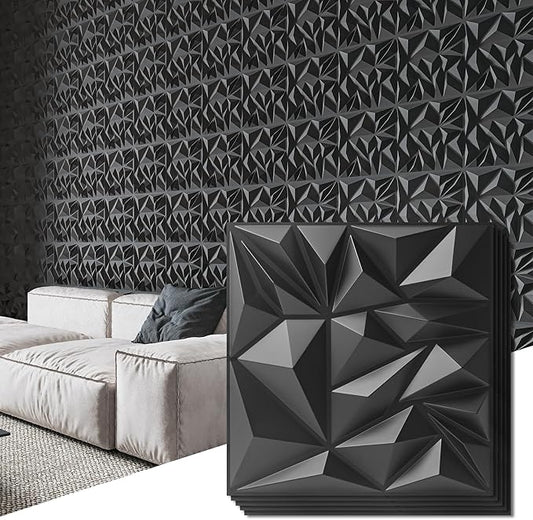 Art3d 33-Pack 3D Wall Panels for Interior Wall Decor, Modern Diamond Textured by Art3d