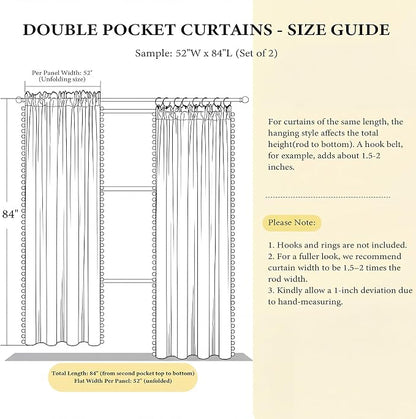 NICETOWN Mustard Gold Pom Pom Velvet Curtains 8 ft Long - Image 8