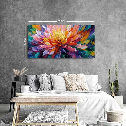 Abstract Lotus Wall Art Zen Wall Decor Large Colorful Lotus Flower Pictures - Image 3