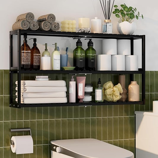 Extra Long Bathroom Organizer Storage Shelves 100% Bamboo Adjustable Height by PPN