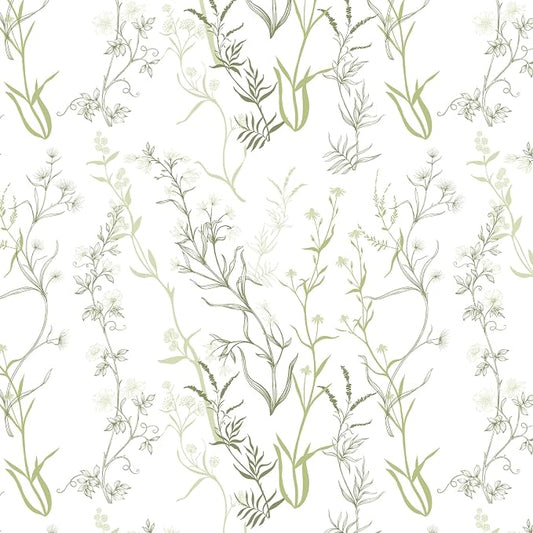 Timeet Floral Peel and Stick Wallpaper Botanical Wildflower Self Adhesive Wall by Timeet