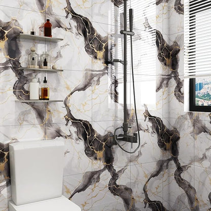 10pcs Peel and Stick Tile Shower Waterproof Marble Tiles Wall Panels, - Image 8