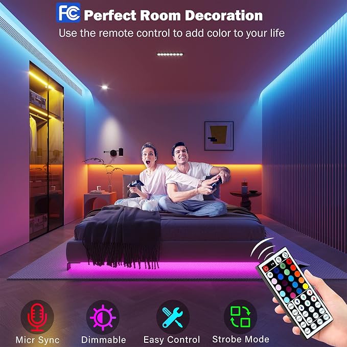 Leeleberd 65.6 ft Led Lights for Bedroom - Image 3