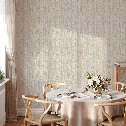 JiffDiff Woven Wallpaper Peel and Stick 17.3" x 1200" Colorful Paint Grasscloth - Image 2