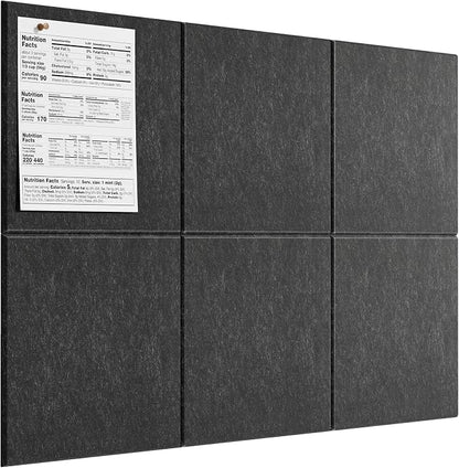MaxGear Large Cork Board for Wall 36" x 24", Dark Gray Bulletin Board, 6 Pack by MaxGear