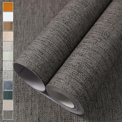 WADILE Grasscloth Peel and Stick Wallpaper 15.7in x 393.7in, Textured Contact by WADILE