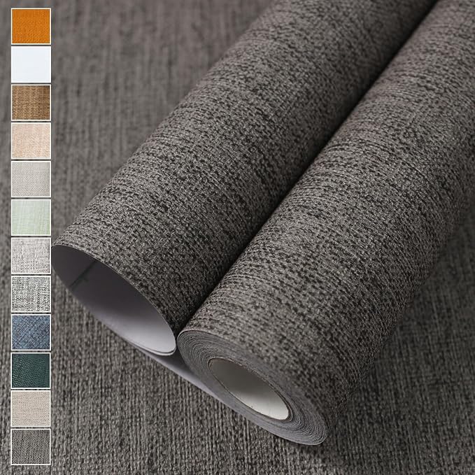 WADILE Grasscloth Peel and Stick Wallpaper 23.6in x 236in, Textured Contact by WADILE