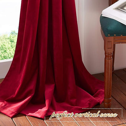 NICETOWN Christmas Red Velvet Curtains and Drapes, Extra Long Elegant Wall - Image 7