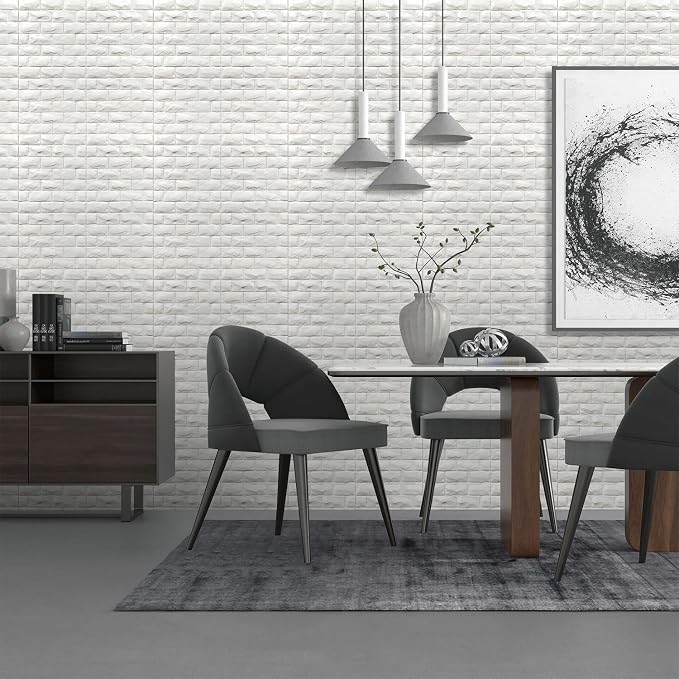 YU LI 3DH 3D Wall Panels Peel and Stick 30PCS White Foam Brick Wallpaper - Image 2