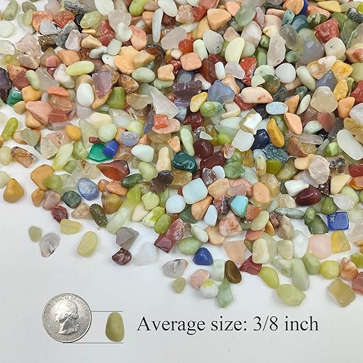5LB Colorful Pebbles for Succulent, 3/8 Inch Natural River Rocks for Plants, Natural Decorative Polished Pebbles for Cactus,Vases, Planters,Outdoor Gardening and Indoor Plants