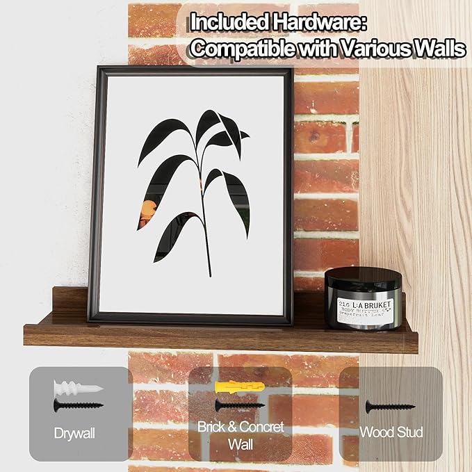 Floating Shelves for Wall Decor, Wall Mounted Wood Storage Shelf for Bedroom - Image 5