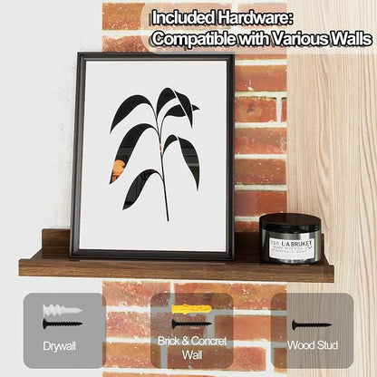 Floating Shelves for Wall Decor, Wall Mounted Wood Storage Shelf for Bedroom - Image 6