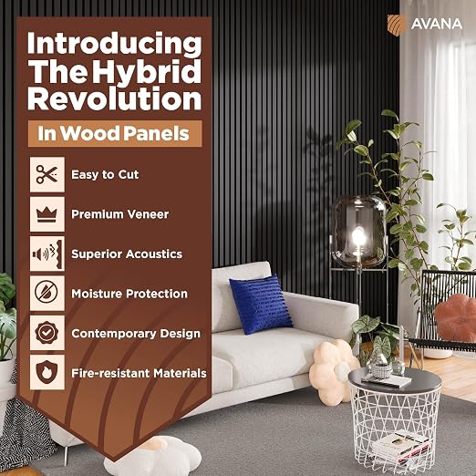 Avana Acoustic Wood Wall Panels – 47.2 X 12.6 Inch Black Oak Acoustic Panels 2 - Image 2