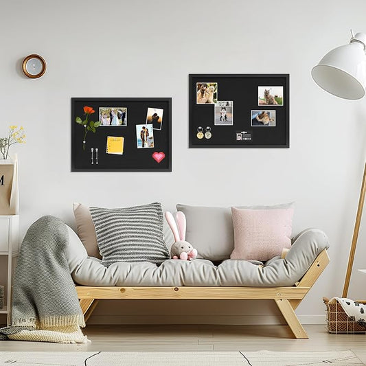 DAHAPYBOO Cork Board with Linen Black, Bulletin Board 23"x17", Corkboards - Image 2