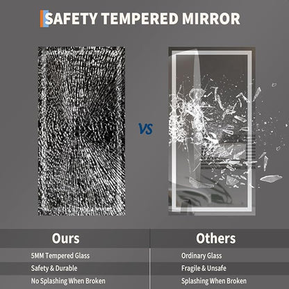 LED Bathroom Mirror 50 x 26 inch, Lighted Bathroom Vanity Mirror - Image 8