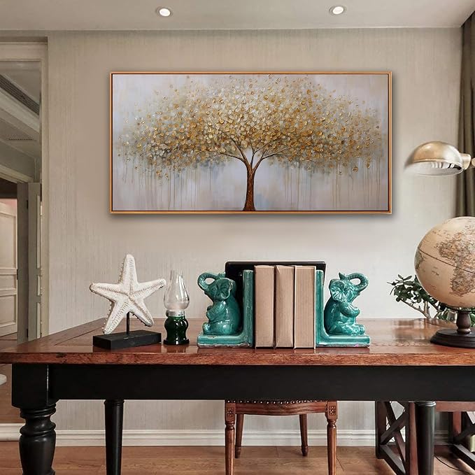 Wall Art Gold Abstract Tree of Life Framed Modern Artwork Canvas Painting - Image 5
