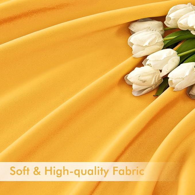 MIULEE Yellow Back Tab Blackout Curtains 120 Inch Long 2 Panels Set - Image 6