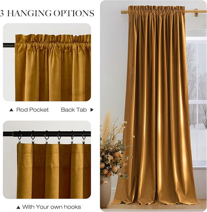 NICETOWN 96 inch Warm Velvet Blackout Curtains - Image 5