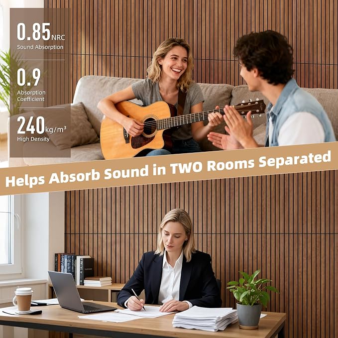 TO-TH Wood-Look Acoustic Wall Panels, 10 Pack 47.2” x 23.6” Acoustic Panels - Image 4