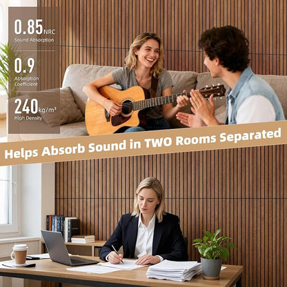 TO-TH Wood-Look Acoustic Wall Panels, 10 Pack 47.2” x 23.6” Acoustic Panels - Image 4