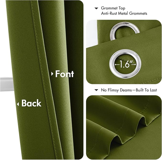 MIULEE Blackout Curtains for Bedroom Living Room 2 Panels, Thermal Insulated - Image 4