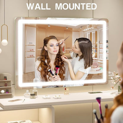ROLOVE Vanity Mirror with Lights, LED Makeup Mirror, Touch Screen Control - Image 5