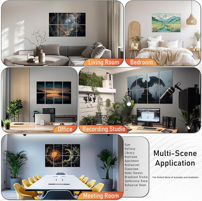 Art Acoustic Panels Tiles Decorative Room Sound Proof Foam Absorbing Panels - Image 6