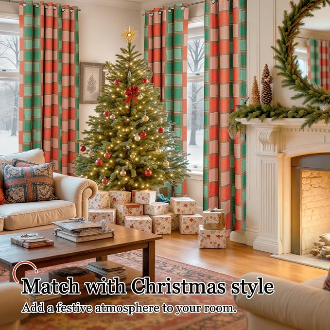 Lajode Red and Green Curtains for Living Room - Image 2