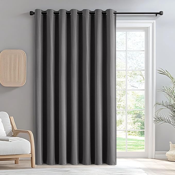IGEMAEVE Blackout Sliding Door Curtains 96 Inch Length, Extra Wide Room Divider by IGEMAEVE