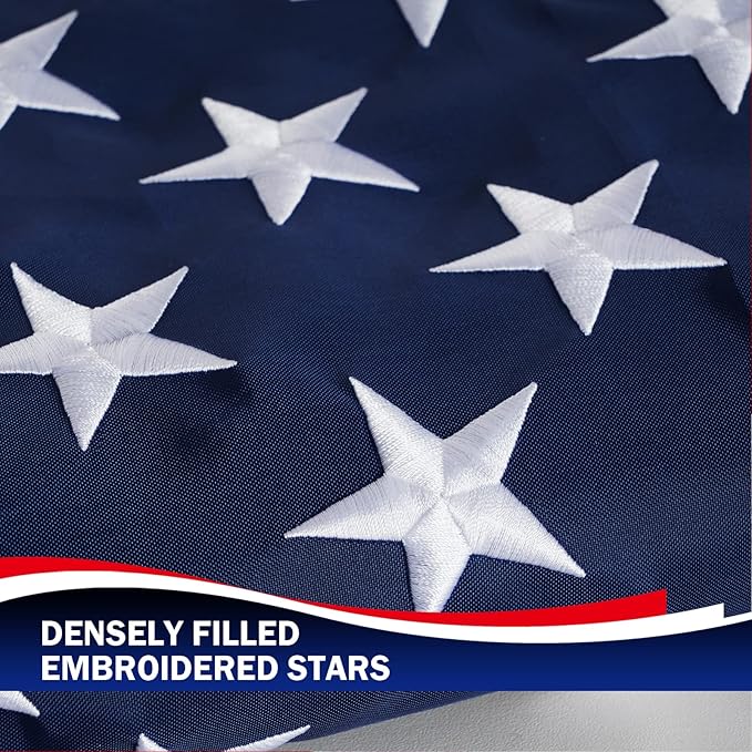Homissor American Flag 2.5x4 US Flags USA Outdoor Heavy Duty United State Flag Embroidered Stars Made for All Weather High Wind Sewn Stripes With Brass Grommets for Outside