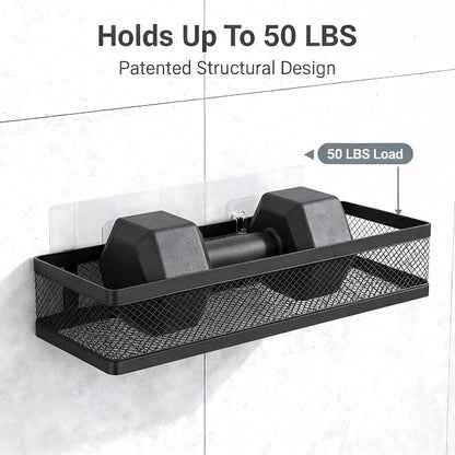 PUSDON 16.5-Inch Extra Long Slim Mesh Shower Caddy, Wall Mounted Bathroom - Image 5