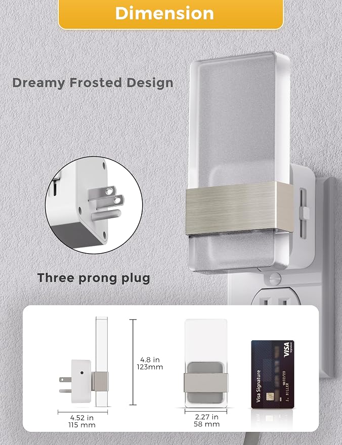 L LOHAS LED Night Light, Amber Night Lights Plug Into Wall, Dusk-to-Dawn Sensor - Image 6