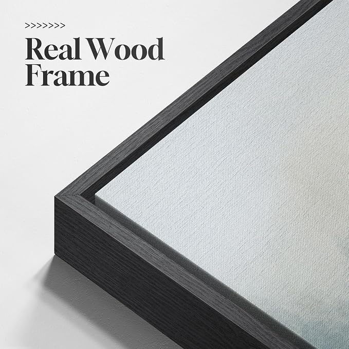 Framed Abstract Landscape Wall Art, 3 Piece Blue Watercolor Canvas Prints - Image 5