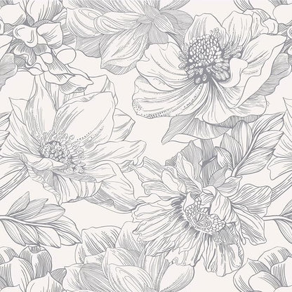 Ismoon Vintage Floral Wallpaper Peel and Stick Beige and Gray Contact Paper by Ismoon