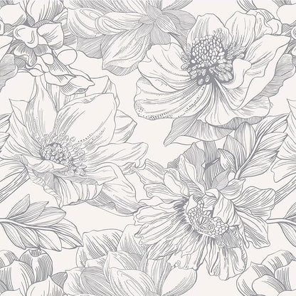 Ismoon Vintage Floral Wallpaper Peel and Stick Beige and Gray Contact Paper by Ismoon