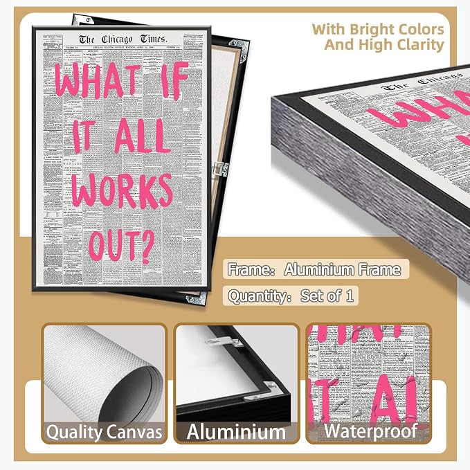 Liyark Retro Trendy Newspaper Canvas Wall Art - Image 2