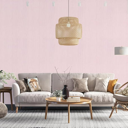 Pink Grasscloth Peel and Stick Wallpaper A Set of 23.6" X 480" Self-Adhesive - Image 5